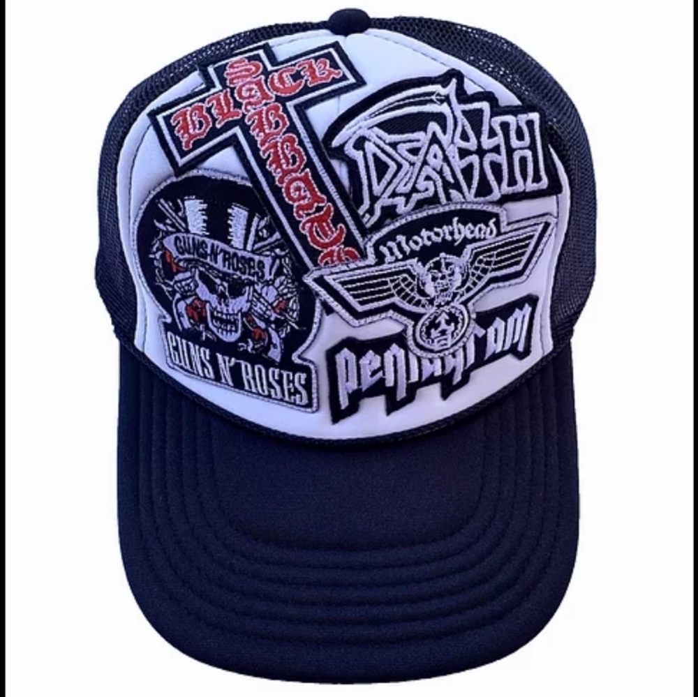 Black Band Patchwork Trucker Hat - image 2